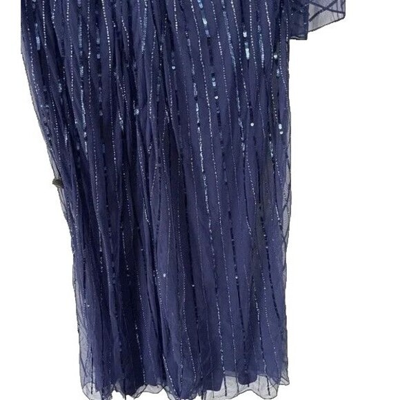 Mac Duggal Navy Blue Sequin Maxi Dress - Picture 7 of 8